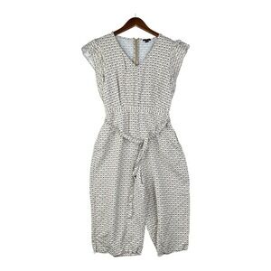Ann Taylor Factory Petite Beige and Black Patterned Jumpsuit Size 8P